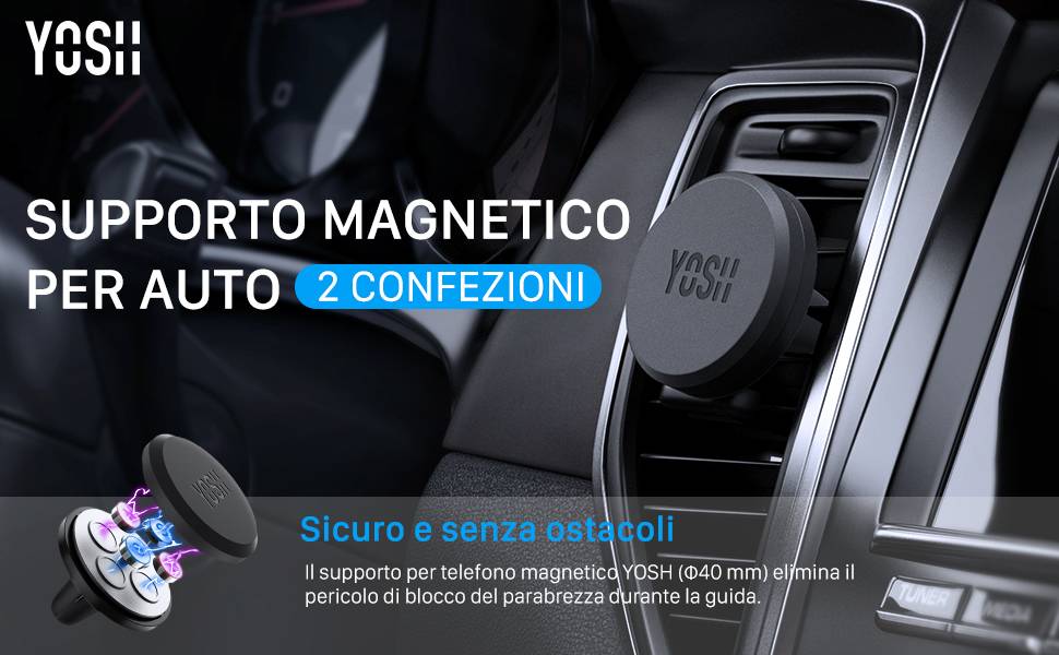 YOSH Supporto Cellulare Auto Magnetico