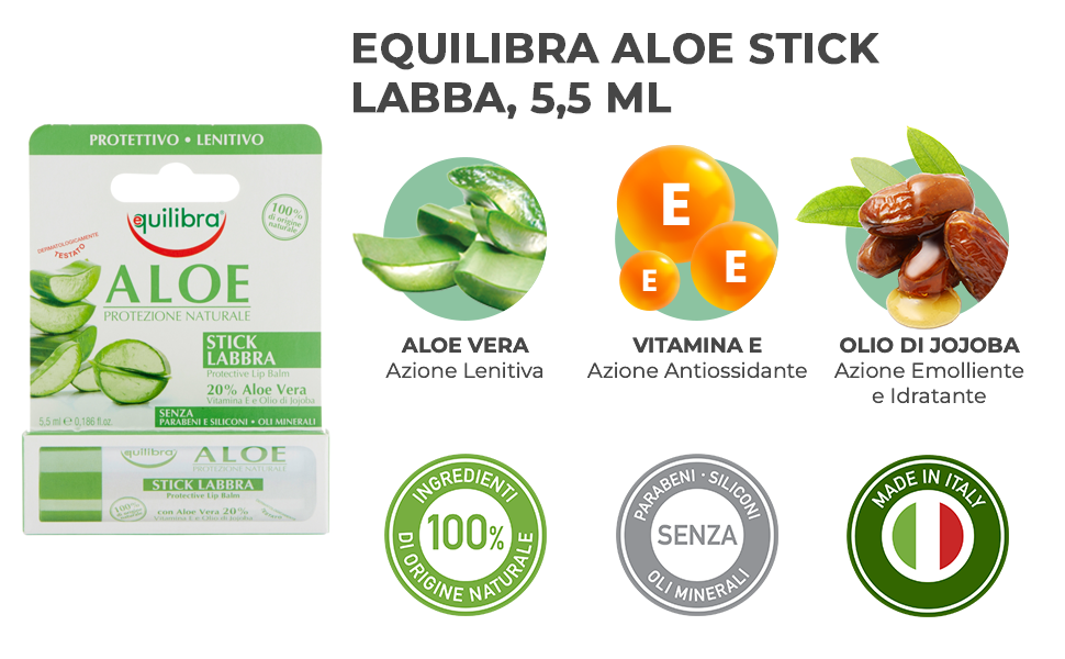 Equilibra Aloe Stick Labbra, 5,5 ml