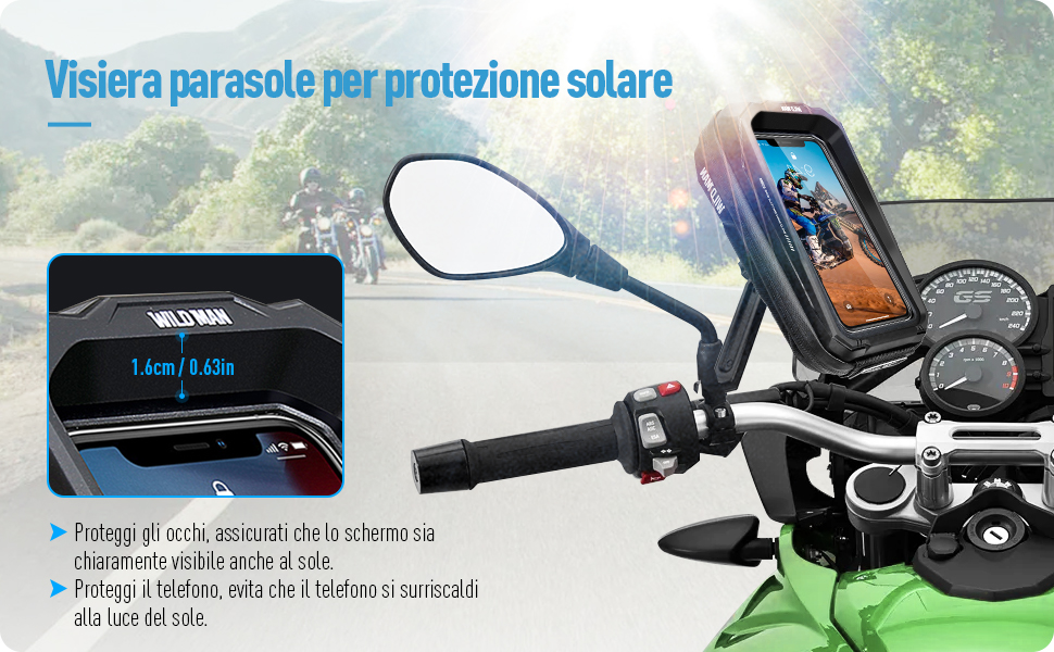 Supporto per telefono per montaggio su moto