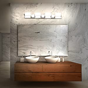 Temgin Applique da Bagno LED 3 Luce Lampada Specchio Bagno Luce per Trucco 24W