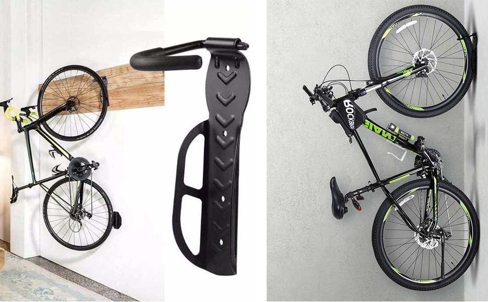 Bakaji Set 2 Staffe Ganci Porta Bicicletta Bici da Parete Muro