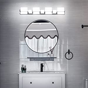 Temgin Applique da Bagno LED 3 Luce Lampada Specchio Bagno Luce per Trucco 18W