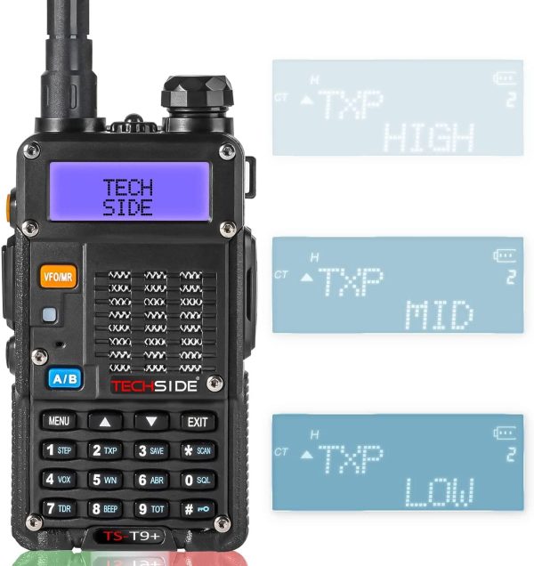 TECHSIDE MOD. POTENTE 8W | Tri-Power | Radio TS-T9+ Dual Band Vhf/Uhf | COMPATIBILE BAOFENG canali PREINSTALLATI MIDLAND G7 Pro G9 TI-F8+ PMR446 LPD SoftAir Vigilanza Trekking | Premium| Garanzia ITA - immagine 4