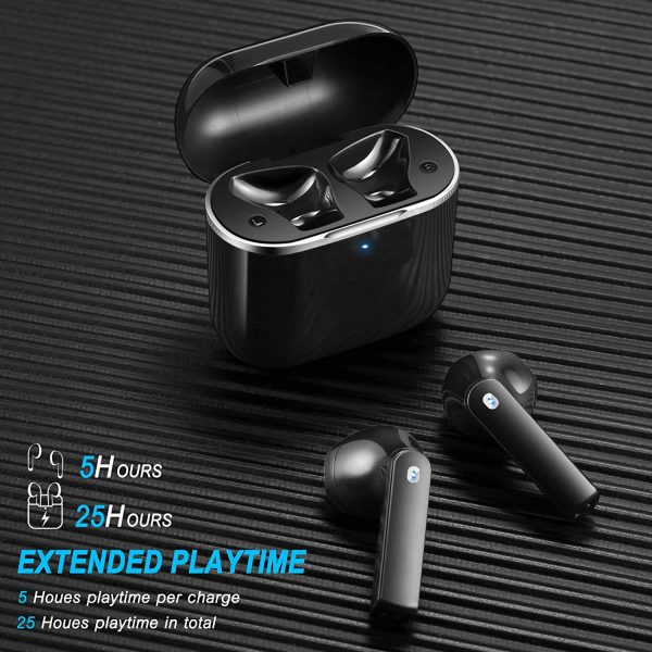 yobola Cuffie Bluetooth, Auricolari Bluetooth 5.1 con Stereo HiFi, Cuffie Wireless con Microfono, Cuffiette Bluetooth con Controllo Touch IPX5 Impermeabili per iPhone Samsung Huawei Xiaomi - immagine 7