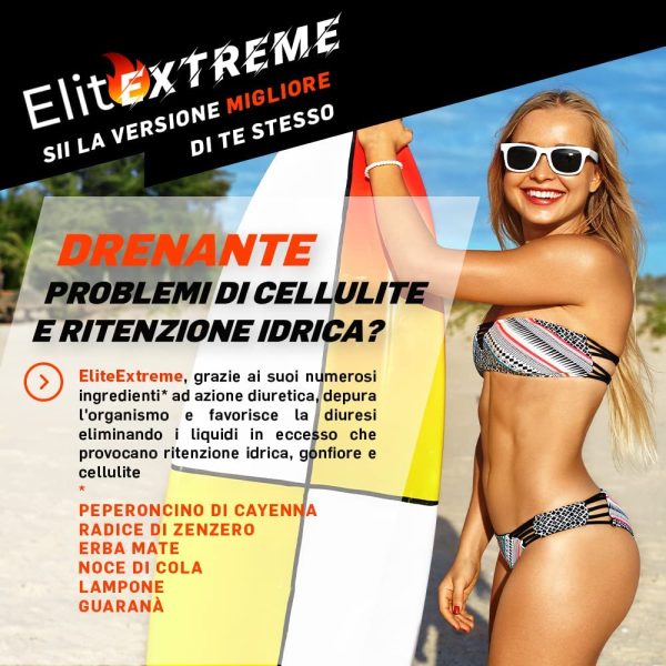 Integratore Brucia Grassi Elite Extreme. Termogenico dimagrante drenante energizzante. 120 capsule - immagine 7