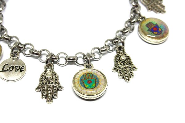 Braccialetto La Mano di ALO - Bracciale Hamsa - Bracciale charms - Mano di Fatima - immagine 4