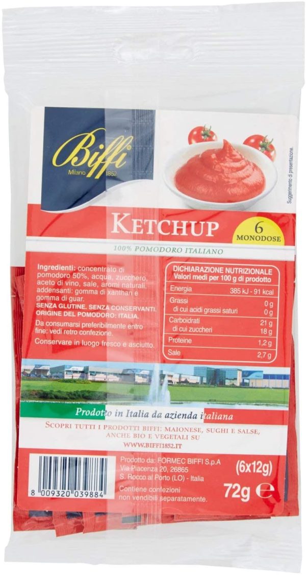 Biffi - Ketchup - Bustine Monodose - 6 x 12g - immagine 2