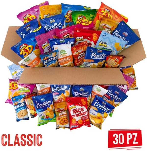 APERIBOX CLASSIC 30 - Snack salati, patatine e frutta secca racchiusi in una sfiziosa box. Ampia variet?? di stuzzichini salati per aperitivo fai da te, ottima come idea regalo - immagine 2