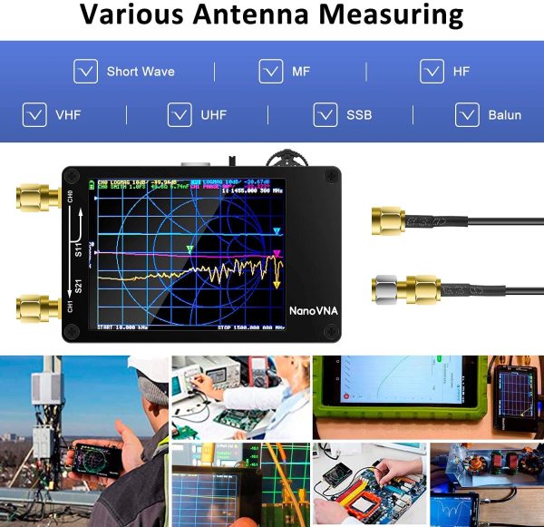 Aursinc - NanoVNA, Analizzatore di reti vettoriali 10 KHz-1,5 GHz V 3,5 HF VHF UHF, analizzatore di antenne, misurazione dei parametri S - immagine 2