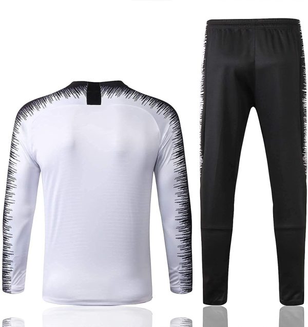 Club Uomo Calcio Europeo di Calcio Felpa Manica Lunga Primavera e l'autunno Uniforme Traspirante Sportswear Training Bianco (Top + Pants) -ZQY-A0527 (Color : White, Size : S) - immagine 2