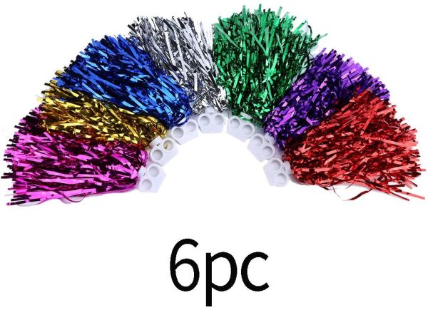 VGEBY 6 Pezzi Cheerleading Pom Poms Set Sport Fancy Party Dance Accessories - immagine 3