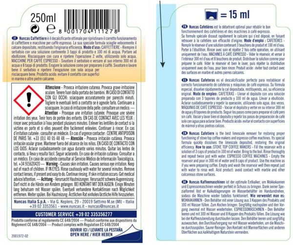 Nuncas Decalcificante Liquido per Caffettiere - 250ml - immagine 5