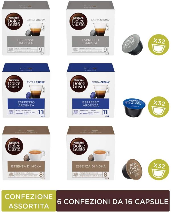 Mini Me KP123BK Macchina per Caff?? Espresso e Altre Bevande, Automatica, Grigio/Nero + Kit Degustazione di Caff?? Espresso Barista, Espresso Ardenza ed Essenza di Moka, 96 Capsule - immagine 3