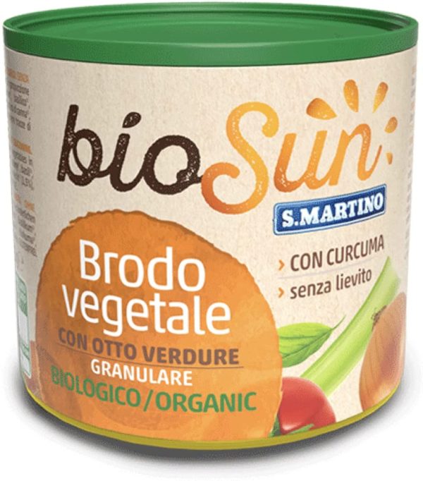 BIOSUN - Brodo Vegetale Granulare Biologico di Verdure, con 8 Verdure Selezionate e Curcuma, 1 Barattolo da 120 gr, Sena Glutammato, Senza olio di Palma, Senza Lievito, Made in Italy - immagine 6