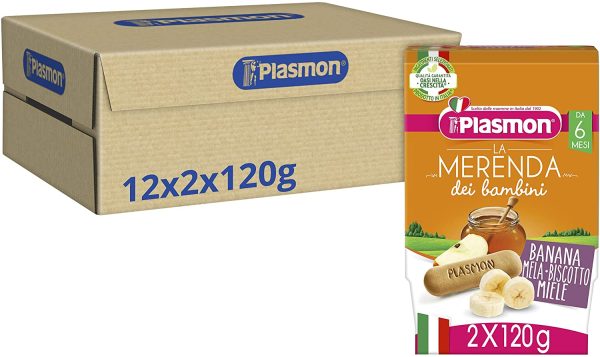 Plasmon Merenda Banana Mela Biscotto e Miele 24x120g - immagine 6