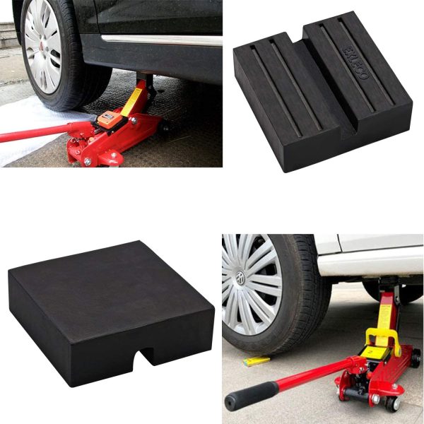 2Pcs Car Jack Gomma Pad (75x75x25mm) Tappetino in gomma Jack Universale Proteggi i binari e i SUV del telaio dell'auto Usato per Sollevare Macchina e Martinetto - immagine 4