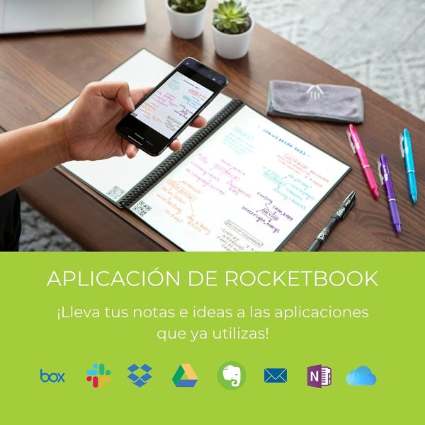 Rocketbook Core Quaderno Smart ?C Cancellabile, Riutilizzabile ?C Compatibile con Sistemi Cloud ?C Taccuino Digitale - Penna Pilot Frixion e Panno Inclusi (Nero, Letter A4, Puntinato) - immagine 5