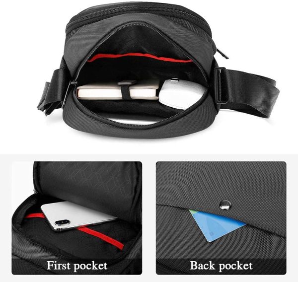 VINBAGGE 7.9" Pollici Borsello Uomo Borsa a tracolla Regolabile per tablet Impermeabile Multitasche Borsa Messenger per Viaggio Ufficio Lavoro e Uso Quotidiano