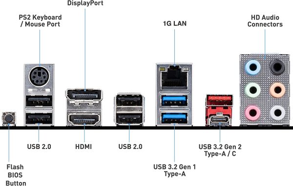 B550-A PRO Scheda Madre ATX AM4 DDR4, USB 3.2 Gen2, HDMI, DisplayPort, Nero - immagine 4