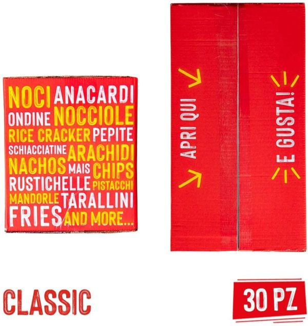 APERIBOX CLASSIC 30 - Snack salati, patatine e frutta secca racchiusi in una sfiziosa box. Ampia variet?? di stuzzichini salati per aperitivo fai da te, ottima come idea regalo - immagine 3