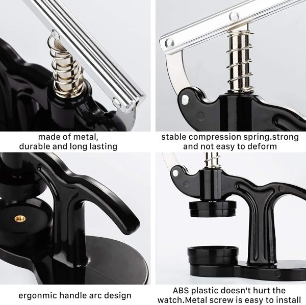 Guarda Strumento Di Pressa Con Kit Di Sostituzione Batteria Per Orologi E Dadi Di Montaggio Per Dispositivo Di Orologio Riparazione Pi?? Ravvicinata E Cambio Batteria - immagine 3