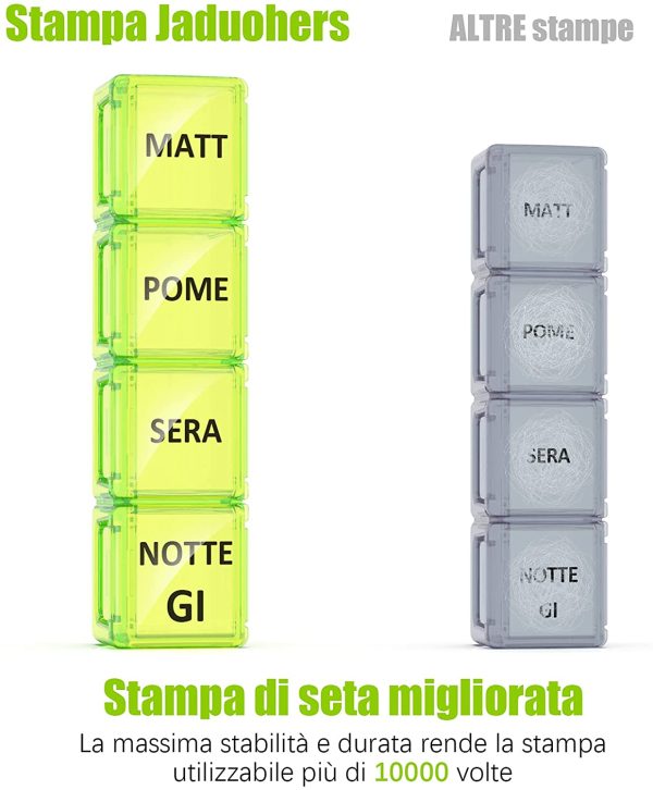 Portapillole Settimanale ITALIANO 7 Giorni Pill Box Giornaliero 28 Scomparti Grande Stampa per Gli Anziani - Colore (Colore) - immagine 5