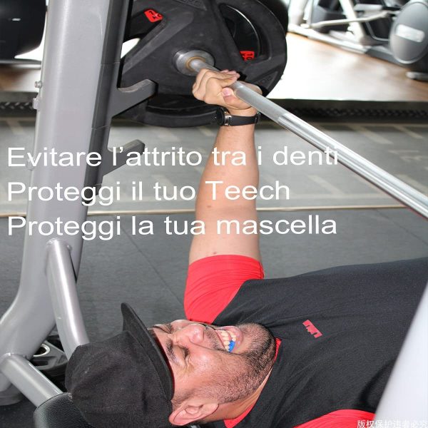 Powerlifting paradenti per sport e fitness, bocchino per sollevamento pesi, bodybuilding e competizione, mandibola inferiore (2 confezioni trasparenti) - immagine 5