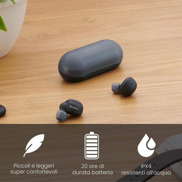 WF-C500 - Auricolari True Wireless, Batteria fino a 20 ore, Compatibile con assistenti vocali, Microfono integrato, Per iPhone/iPod, Nero - immagine 6