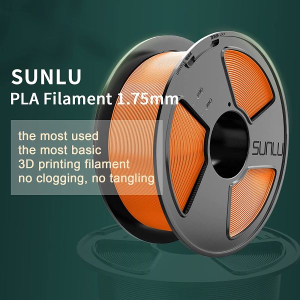 Filamento PLA 1.75mm MasterSpool, PLA Filamento Stampante 3D Riutilizzabile Spool, Precisione dimensionale +/- 0.02mm, 1kg Spool(2.2lbs), 1.75 PLA Arancia - immagine 5