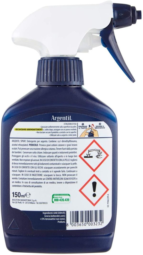 Argentil Detergente Specifico per Argento Spray, Azione Lucidante e Antiossidante Rapida, con Agenti Autoattivi, 150ml - immagine 6