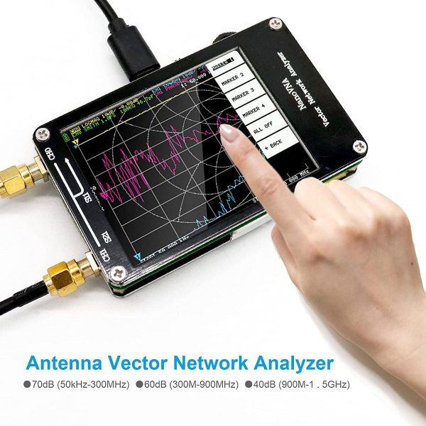 APKLVSR Mini Analizzatore di Rete Vettoriale NanoVNA, 50KHz-900MHz Display LCD Digitale da 2,8 Pollici Schermo Tattile HF VHF Analizzatore Antenna UHF Strumento Misurazione Dell'onda Stazionaria - immagine 6