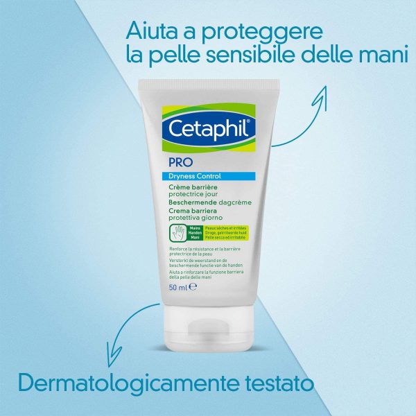 Cetaphil PRO Dryness Control, Crema Mani Barriera Protettiva Riparatrice Intensiva Giorno. Protezione Quotidiana per Pelle Sensibile ed Irritata, Formato 50 ml - immagine 2