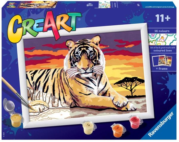 Ravensburger 28937 0 CreArt, Tigre, Dipingere con i Numeri, Gioco Creativo per Bambine e Bambini, Et?? Raccomandata 11+ - immagine 5