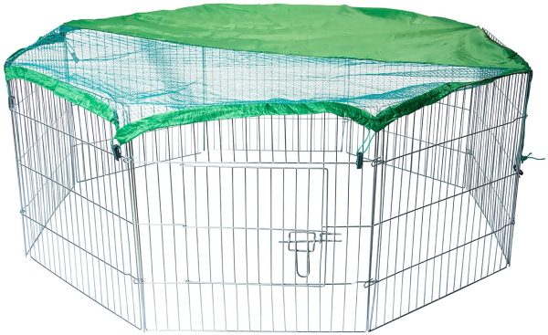 Recinto recinzione box per animali cani gatti roditori 60x60cm per esterno giardino con rete parasole - immagine 2