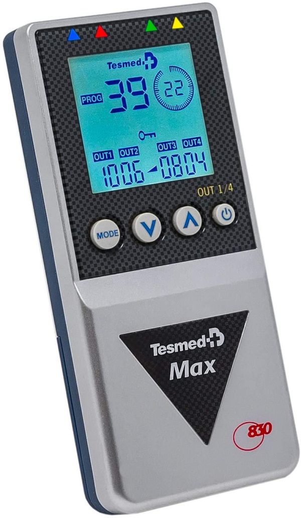 Tesmed MAX 830 con 20 elettrodi elettrostimolatore muscolare professionale : massima potenza, addominali, potenziamento muscolare, contratture, inestetismi, massaggi tens