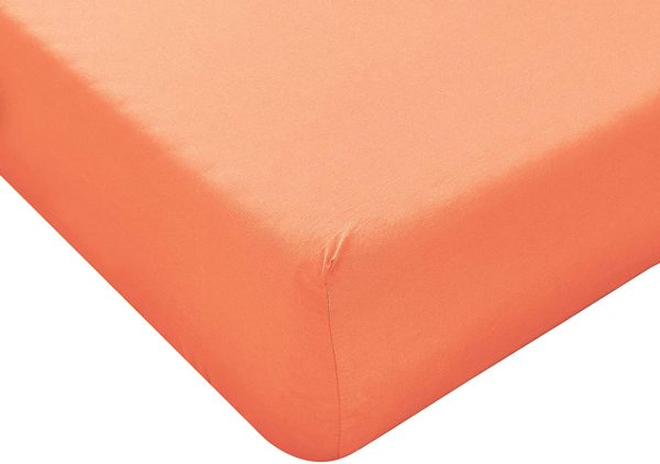 Lenzuola Matrimoniali Completo, Materiale 100% Puro Cotone, Lenzuola e 2 Federe da Letto, Biancheria da Letto Tinta Unita, arancione