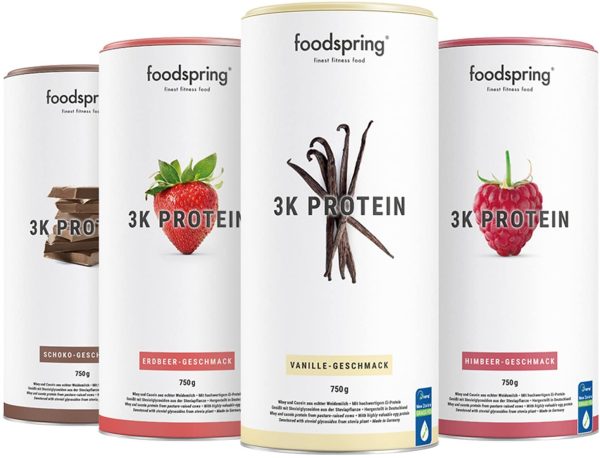 foodspring Proteine 3K, Vaniglia, 750g, Siero del latte e caseina da puro latte di mucche allevate al pascolo - immagine 6