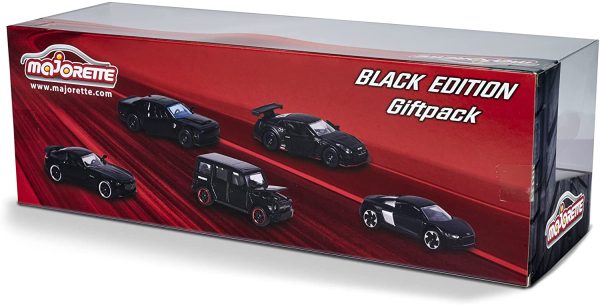 Majorette - Black Edition Giftpack, 212053174, + 3 Anni, 5 Veicoli Inclusi: Audi R8, Brabus B63, Nissan Gt3 Nismo Gtr, Dodge Demon, Mercedes-Amg Gtr, con Parti Apribili, Nero, Scala 1:64 - immagine 4