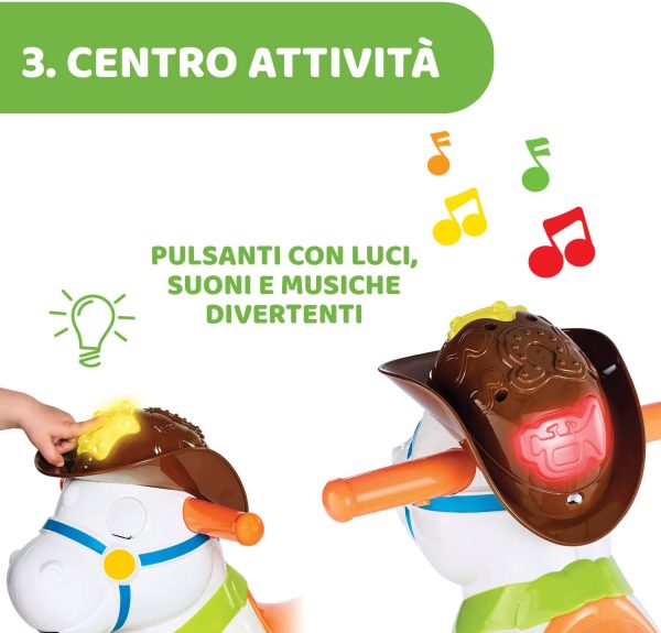 Chicco Cavallo a Dondolo per Bambini Baby Rodeo, Gioco Educativo e Interattivo, Cavallo Cavalcabile Bambino con Effetti Sonori, Max 25 kg, Giochi per Bambini 1-3 Anni - immagine 7