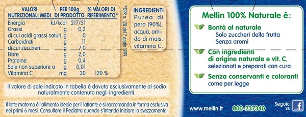 Mellin Omogeneizzato Pera - 24 vasetti da 100 gr - immagine 2