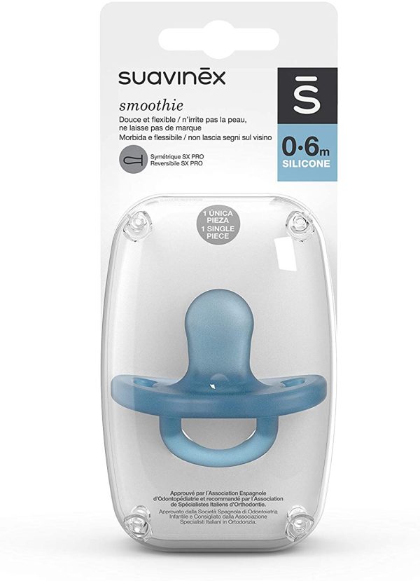 Suavinex 307263 Succhietto Smoothie 100% Silicone SX PRO, 0-6 Mesi, Azzurro - immagine 2