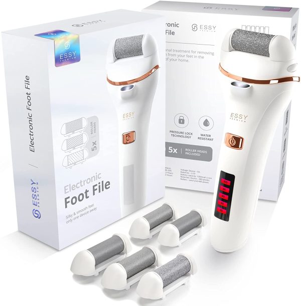 Pedicure Elettrico Professionale Piedi Calli Talloni Screpolati Lima Elettrica per Piedi Togli Calli Pelle Secca Dura Esfoliante Kit per Calli e Duroni con 5 Rulli Ricambio Electric Foot File