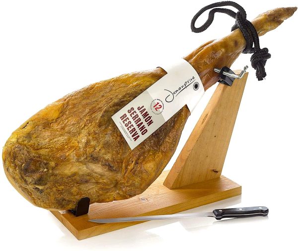 Prosciutto Spagnolo Serrano Riserva Duroc + Porta Prosciutto + Coltello 6.5 - 7 Kg - Jamon Serrano Crudo Jamonprive - immagine 5