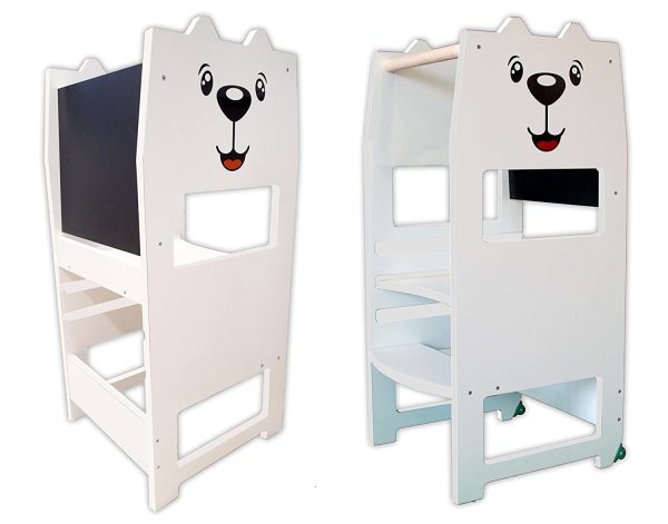 Arte del Legno, EASY TOWER Torre Montessoriana di apprendimento per Bambini, Fissa con Piano Regolabile, Personalizzabile e Antimacchia - immagine 4