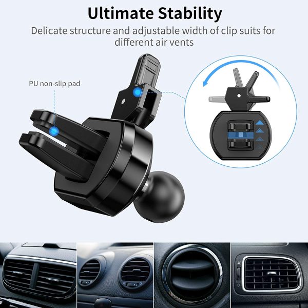 UNBREAKcable Supporto Cellulare Auto 360 Gradi di Rotazione [2-1 Multifunction] Porta Cellulare da Auto Universale per iPhone 13/12 Pro/11 Samsung A20/A21/A51/A71 Redmi Xiaomi e GPS Dispositivi - immagine 3