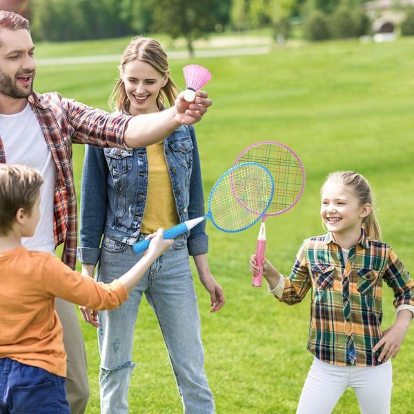 Powcan Badminton Set per Bambini Leggero Badminton Kit per Bambini Badminton Giocattoli con 2 Badminton e 3 volani - immagine 4