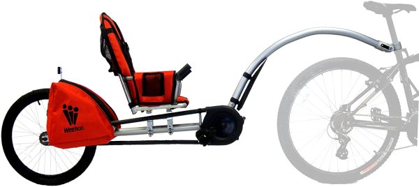 WeeHoo IGO - Rimorchio per Biciclette 2014 - Materiali Rossi, Metallo Grigio e Cuciture Nere, Ruota 20" - immagine 5