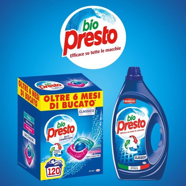 Bio Presto Bio Presto Power Caps Classico, Detersivo Lavatrice Predosato In Capsule, Confezione Da 60 Lavaggi - 780 g - immagine 7