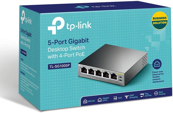 TL-SG1005P Desktop Switch, 5 Porte Gigabit 10/100/1000 Mbit, 4 Porte PoE fino a 65W, ogni porta fino a 30 W, Protezione da Sovraccarico, Semplicit?? d'Uso - immagine 4