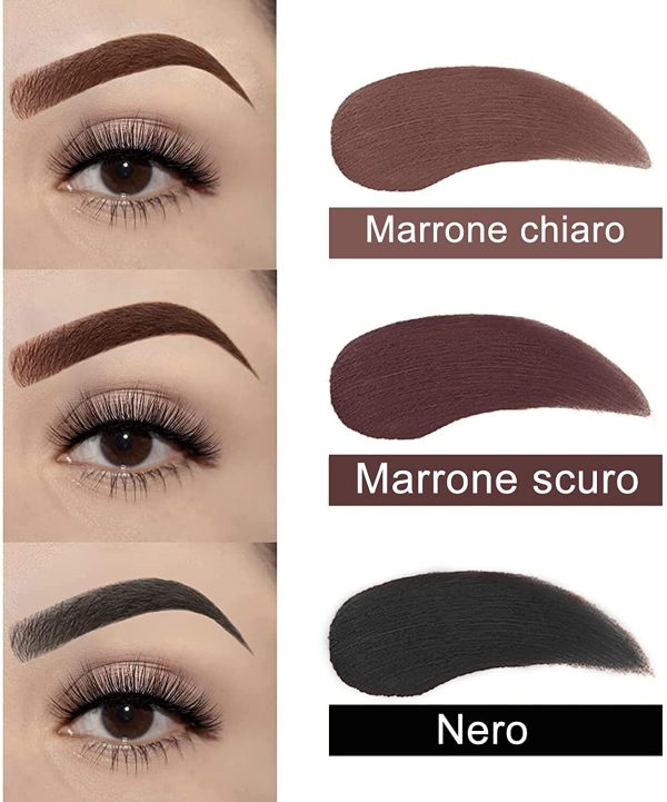 Timbro Per Sopracciglia, Kit Per Modellare Per Sopracciglia, Eyebrow Powder, 10 Set Di Stencil Per Sopracciglia Riutilizzabili, 2 Pennelli Per Matita Per Sopracciglia,Sopracciglia Impermeabile (Nero) - immagine 3